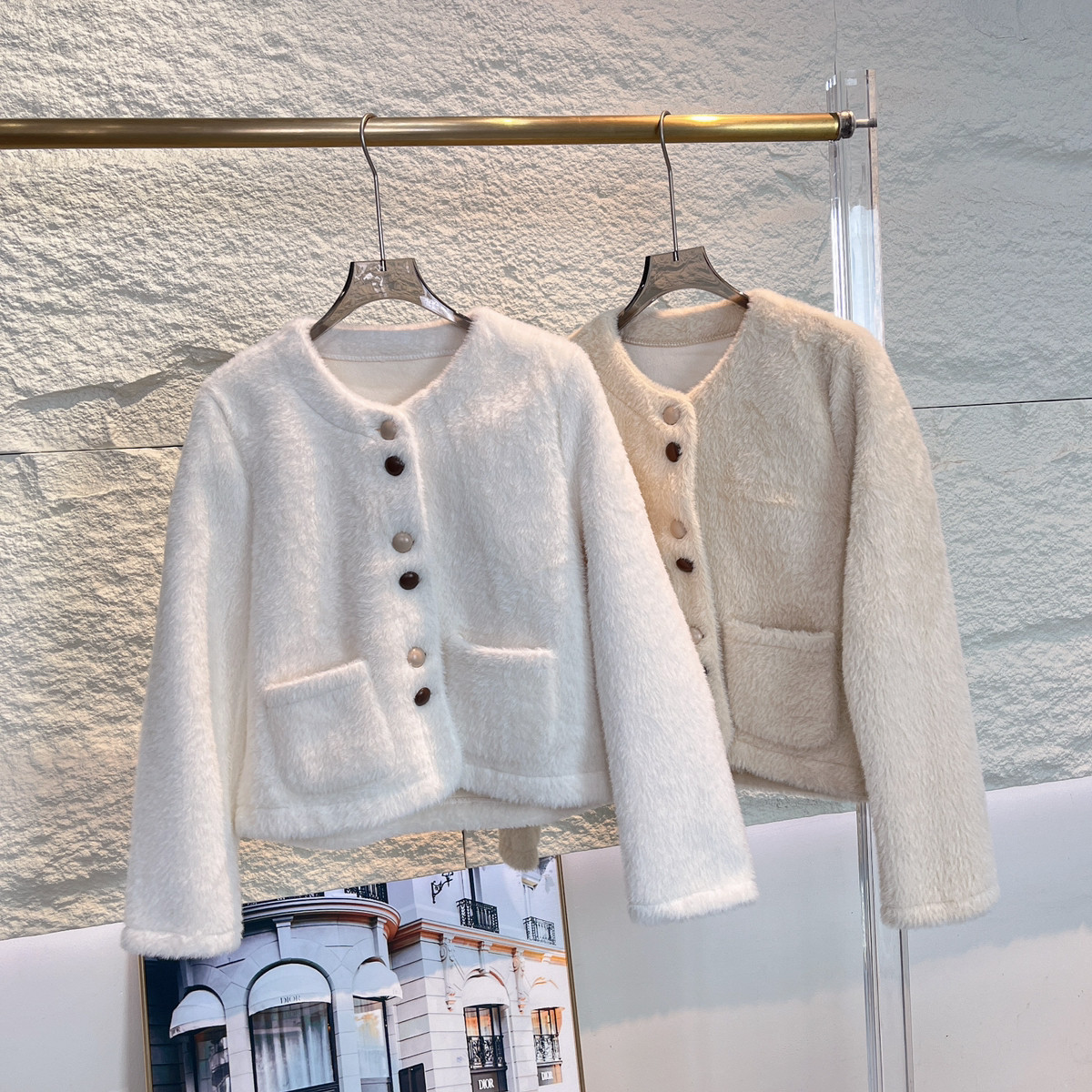 七七设计法式浪漫～环保皮草毛绒绒小香风短外套26900,淘宝优惠券,粉丝福利购,淘宝优惠卷