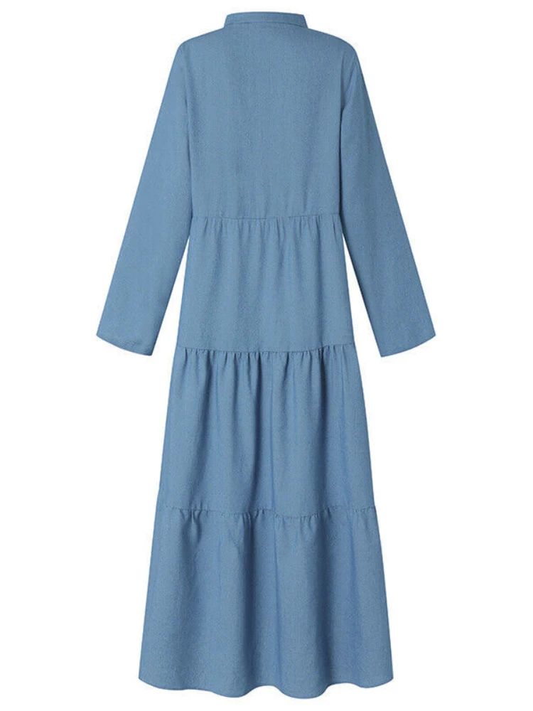 Spring and Summer New Women's Elegant Denim Dress Standing N - 图3