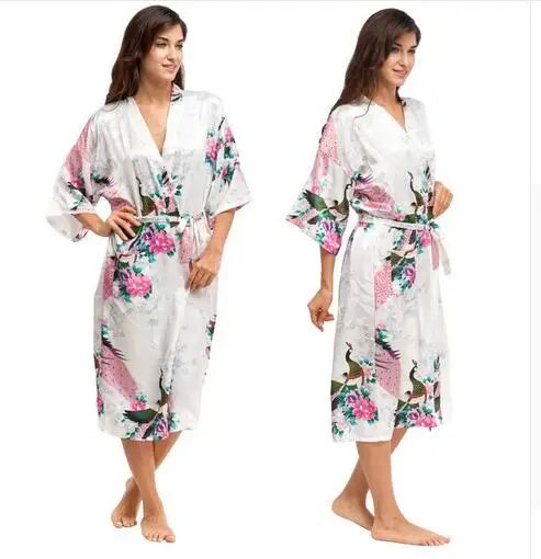 Silk Kimono Robe Bathrobe Women Satin Robe Silk Robes Night - 图2