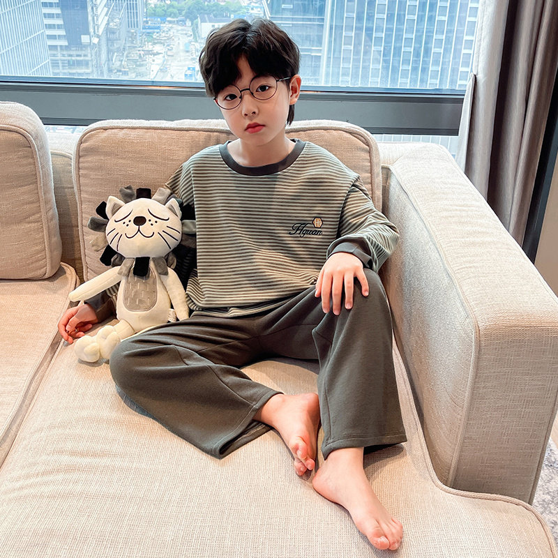 男童长袖睡衣德绒2025新款男孩儿童条纹冬季家居服大童秋冬法兰绒,淘宝优惠券,粉丝福利购,淘宝优惠卷