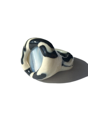 坏熊天然有机镶嵌原创饰品戒指