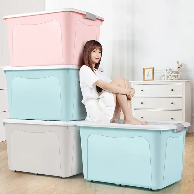 Extra-large plastic storage box packing clothes storage box thickened household car dormitory moving box plastic