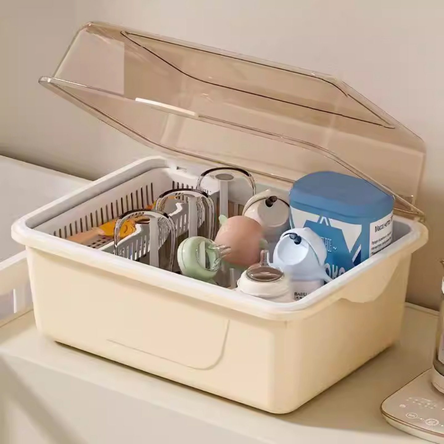 奶瓶收纳箱防尘带盖婴儿用品沥水架宝宝餐具玩具新生儿辅食收纳盒,淘宝优惠券,粉丝福利购,淘宝优惠卷