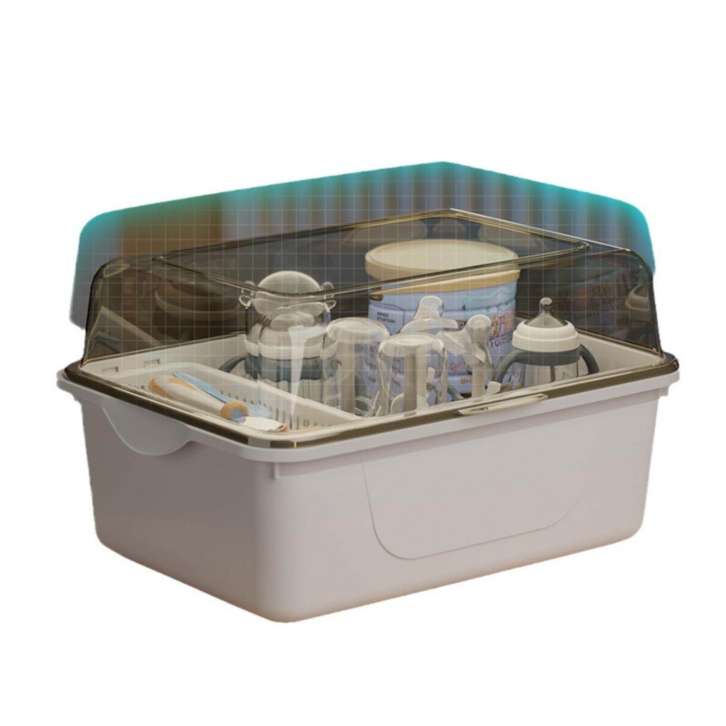 奶瓶收纳箱防尘带盖婴儿用品沥水架宝宝餐具玩具新生儿辅食收纳盒,淘宝优惠券,粉丝福利购,淘宝优惠卷