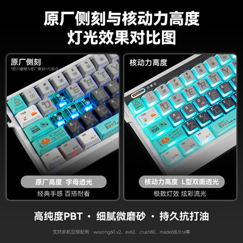 泰坦国度怪兽8号键帽核动力透光磁轴键盘夜魔小蜜蜂ev63迈从ace68 - 图3