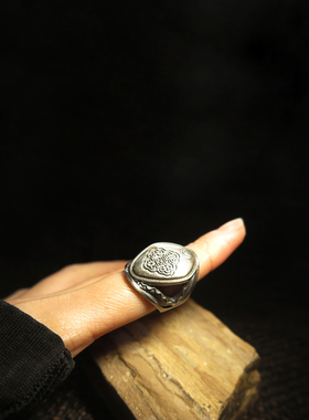 木卜设计感高级原创银定制指环