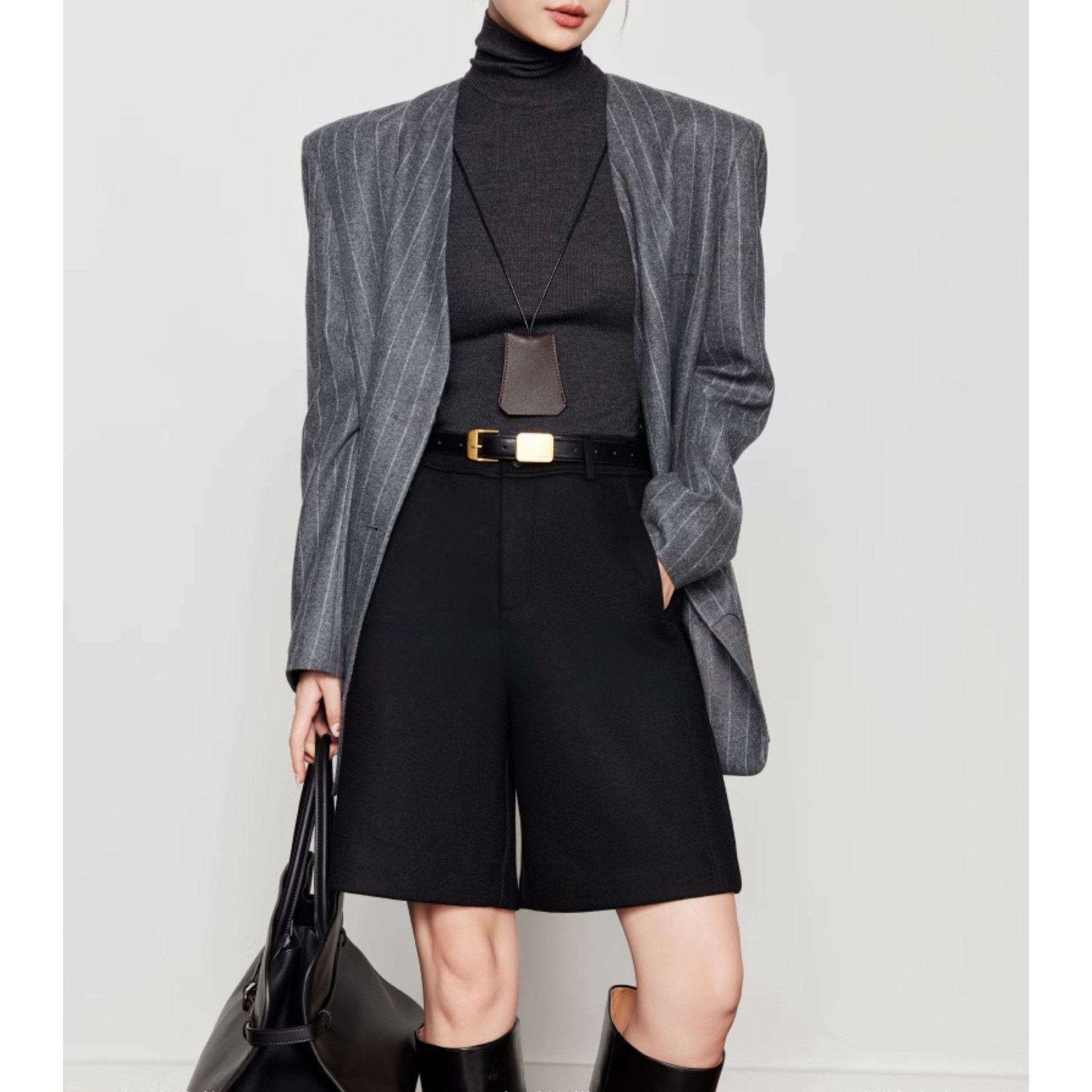 靴裤女五分裤2025秋冬新款骑士裤宽松显瘦百搭休闲短裤羊毛直筒裤,淘宝优惠券,粉丝福利购,淘宝优惠卷