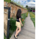 Polo lapel ແຂນສັ້ນ linen knitted cardigan ເສື້ອທີເຊີດແມ່ຍິງ