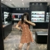 Một hoặc ba phụ nữ nhỏ và mỏng xs145 eo cao retro v-cổ váy mùa hè eo váy váy váy mỏng - váy đầm