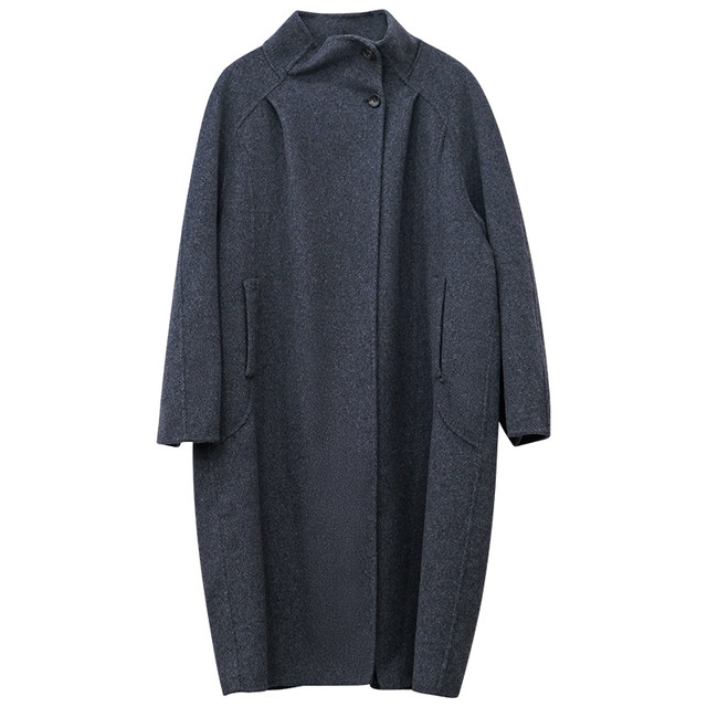 Small stand-up collar temperament double-sided woolen coat winter