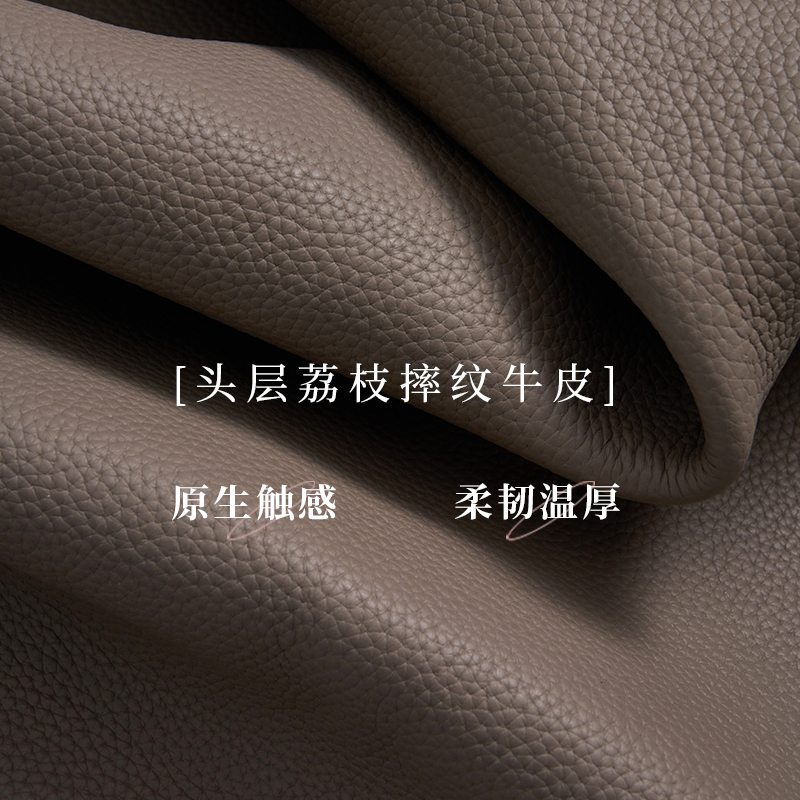 新品首发ELLE女包头层牛皮荔枝纹HOBO包大容量托特包通勤腋下包女 - 图3