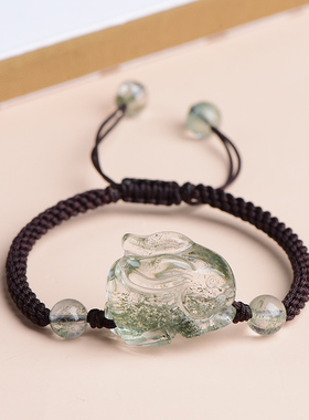 男女绿幽灵聚宝盆生肖手链