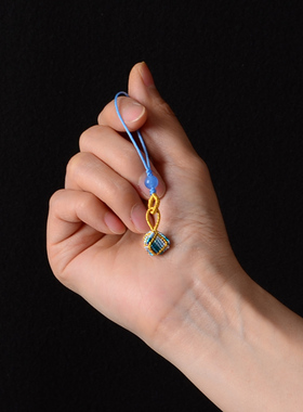 端午节五彩绳小粽子手机链包挂编织线配饰diy手工端午节五彩绳