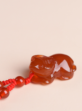 男女玛瑙立体雕刻十二生肖