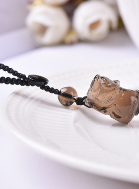 男女款茶水晶黑水晶立体十二生肖