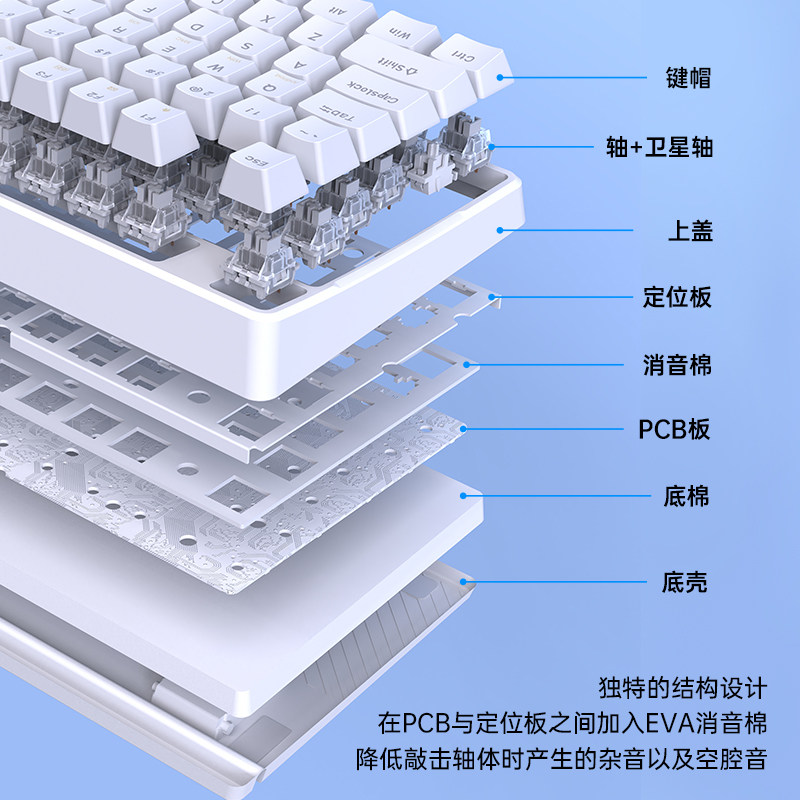 狼蛛无线蓝牙机械键盘三模2.4G有线108键灰木轴V3客制化RGB热插拔_虎窝淘