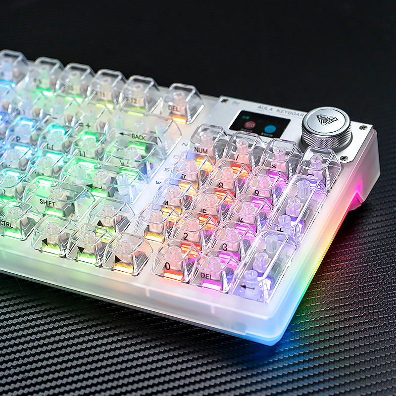 狼蛛全透明键帽132键大全套冰块键帽侧刻黑透原厂高度客制化PBT