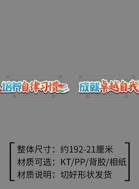 培养自律好习惯助伴我成长主题黑板报高初中学生教室文化墙装饰