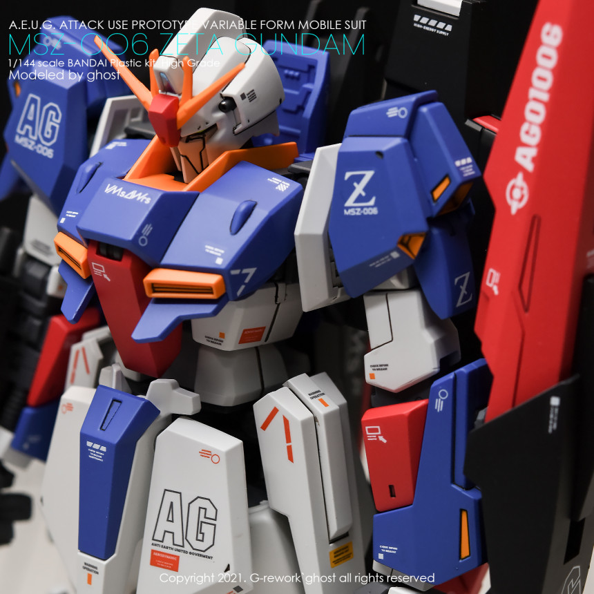 炎 GHOST原创 HGUC Z高达 Zeta Gundam MSZ-006高清荧光水贴纸-图2