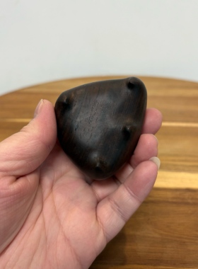 小精品 叶子禅石 天然灵璧石手把件 原石原底 书桌茶桌面迷你摆件