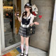 Preppy style ປອມ vest ສອງສິ້ນ, ເສື້ອແລະຊຸດກະໂປງ