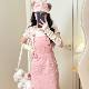 Fabric Pig Huayangchading ຫວານແລະເຢັນສີບົວກະໂປງ Suspender ສີຂາວຂອງແມ່ຍິງ summer ຫຼຸດຜ່ອນອາຍຸການໃສ່ສໍາລັບຄົນຂະຫນາດນ້ອຍ skirt ຍາວ