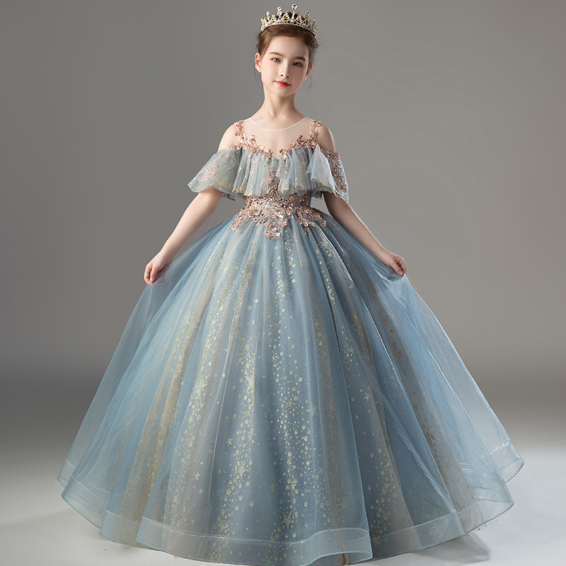 儿童礼服女童公主裙演出服钢琴生日花童婚纱模特走秀小主持人服装,淘宝优惠券,粉丝福利购,淘宝优惠卷