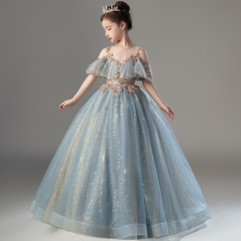儿童礼服女童公主裙演出服钢琴生日花童婚纱模特走秀小主持人服装,淘宝优惠券,粉丝福利购,淘宝优惠卷