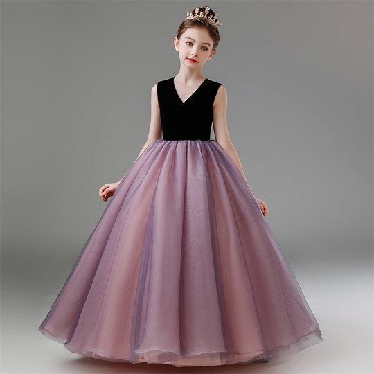 儿童礼服高端六一女童主持人公主裙生日小女孩模特走秀钢琴演出服