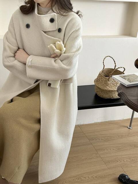 双面呢羊绒大衣女中长款2025冬季新款韩版宽松羊毛呢外套羊毛大衣