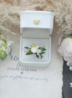 森系婚礼求婚永生花戒指对戒