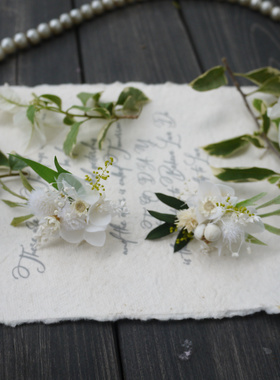 森系婚礼情人节礼物白色永生花鲜花戒指对戒