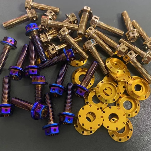 AOS4祖国版配套螺丝304不锈钢烧钛蓝 金色 法兰螺丝 内六角M8 M4 - 图3