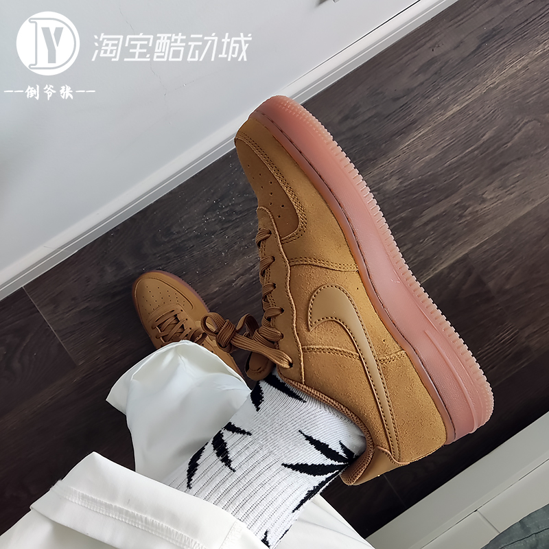 Nike耐克Air Force1经典女子空军AF1小麦色休闲板鞋BQ5485 FZ7372 - 图2