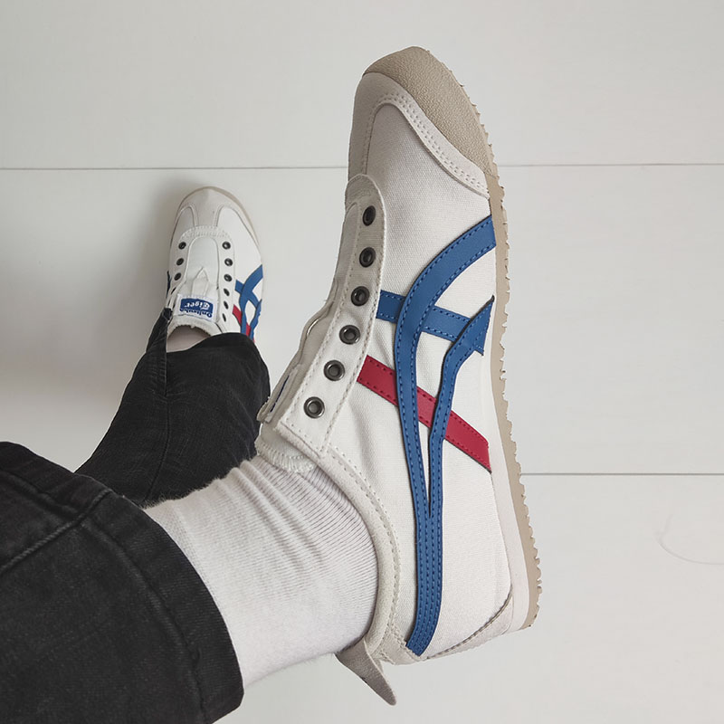 Onitsuka Tiger鬼塚虎红蓝男女休闲一脚蹬懒人帆布鞋1183A360-121 - 图2