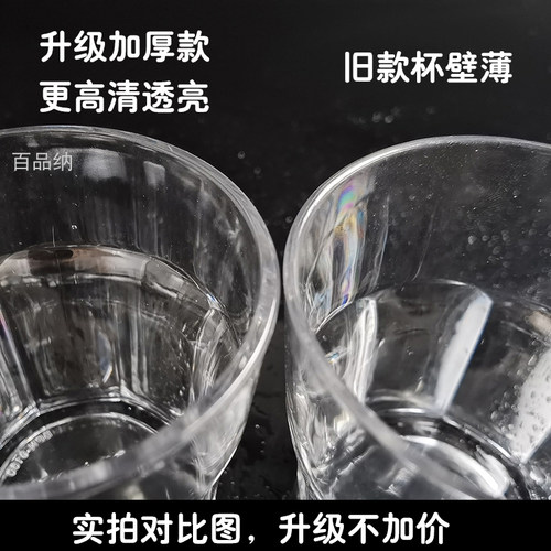 亚克力杯子啤酒杯塑料透明八角杯商用餐厅防摔水杯ktv酒吧白酒杯 - 图0