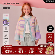 TeenieWeenie Kids Little Bear Girl clothing Girl with baby 23 years Autumn Winter Jacquard Sweater Knit Cardiovert