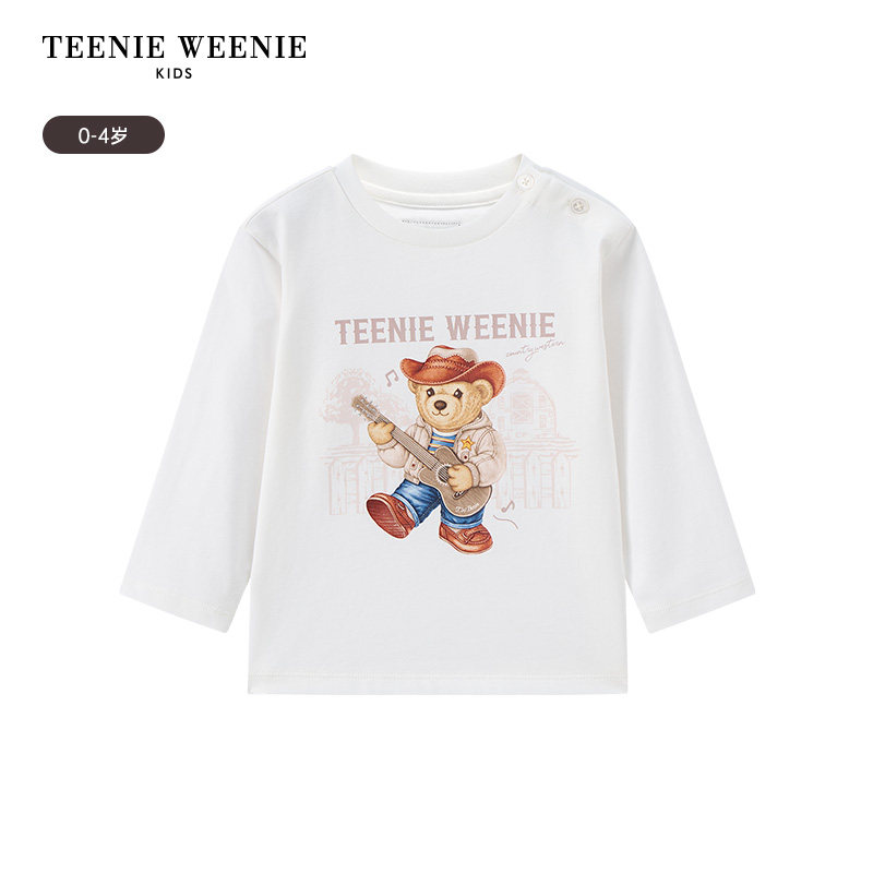 TeenieWeenie Kids小熊童装25年新款男宝宝休闲风印花长袖T恤衫,淘宝优惠券,粉丝福利购,淘宝优惠卷