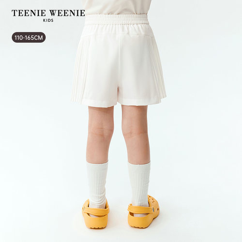 TeenieWeenie Kids小熊童装26夏新款女童甜美百褶A版裙裤弹力短裤 - 图2