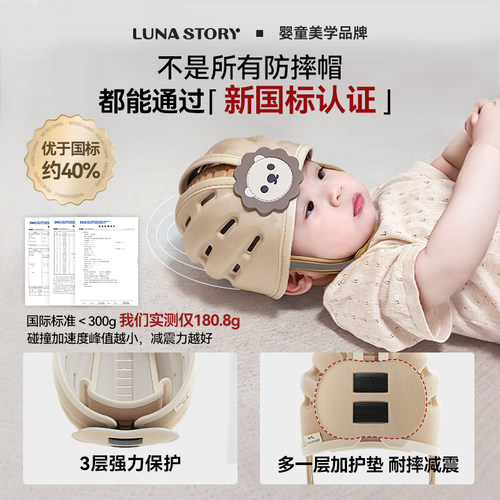 lunastory婴儿防摔护头神器宝宝学步走路防撞头盔爬行保护安全帽 - 图3