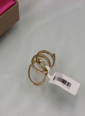 轻奢镶钻锆石铜制层次手镯戒指