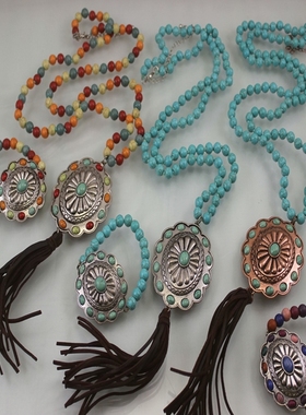 松石一珠一结民族风长项链手链