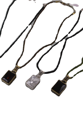 老货厚金属大颗方糖水晶锁骨项链