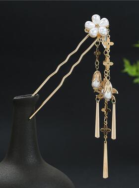 掩鬓长流苏花朵宋头饰
