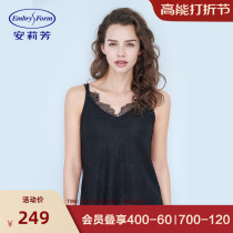 Anlifang Sexy Deep V Lace Harness Sleepwear Lady Comfort Slim Fit Ice Silk Home Blouse EL00220