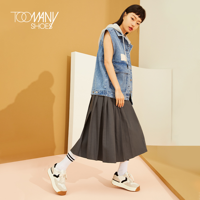 [明星同款]Toomanyshoes曲奇女鞋欧买噶厚底板鞋女休闲运动饼干鞋-图0