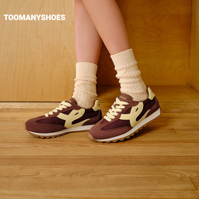 【所有女生的衣橱直播间】Toomanyshoes三分球撞色平底阿甘鞋女