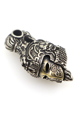 复古黄铜白铜战神头盔面具小众饰品项链吊坠手工DIY配件EDC刀坠