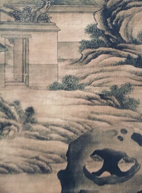 仿古玩收藏古董国画名家字画中堂画横幅四条屏客厅装饰画秋宫婴戏