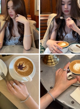 爆闪网球满钻手链女水晶小众精致